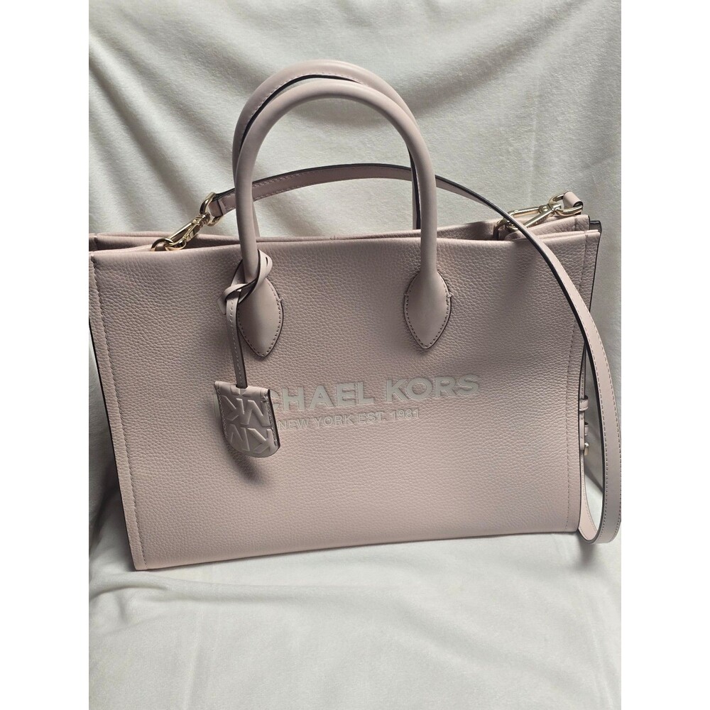 Michael Kors Mirella Medium tote in Powder Blush pebbled leather with oversized